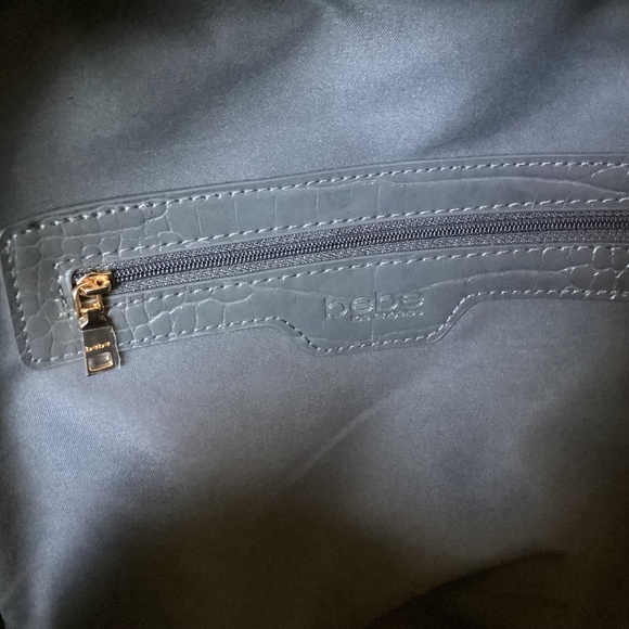 BEBE Dark Gray Rena Croco Large Backpack - Picture 6 of 8